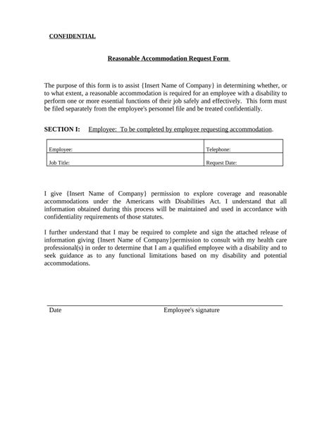 Ada Reasonable Accommodation Form Fill Out And Sign Printable Pdf