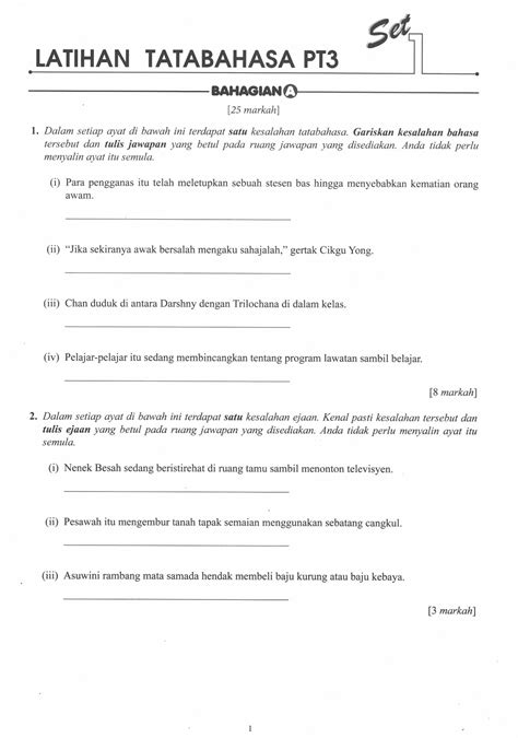 Panduan kesalahan ejaan bahasa melayu (bm). Latihan Kesalahan Ejaan Dan Imbuhan Pt3
