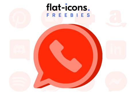 Red Whatsapp Icon Free Flat Icons