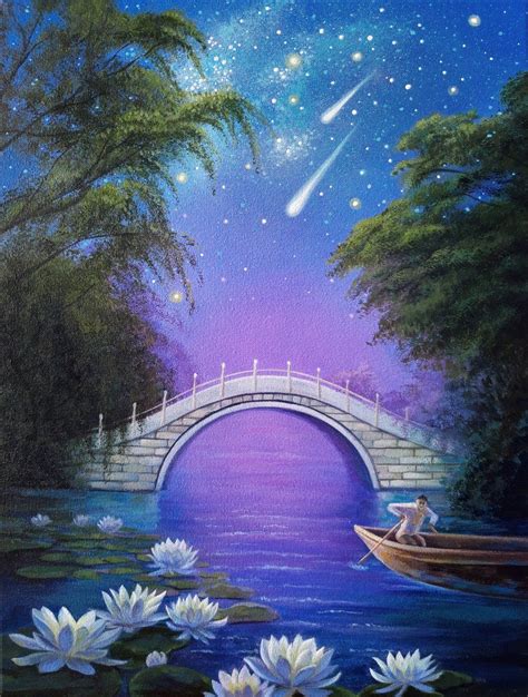 The Mystery Of The Night Landscape Art Night Sky Painting 2020