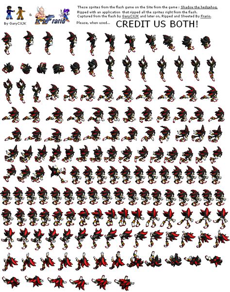 The Spriters Resource Full Sheet View Shadow The Hedgehog Flash