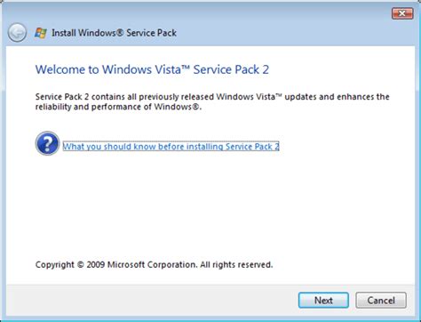 Windows Vista Service Pack 2 تنزيل