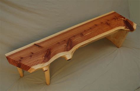Hand Crafted Natural Slab Bench By Natural Mystic Woodwork