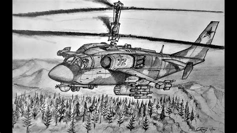 Drawing A Kamov Ka 52 Alligator Youtube