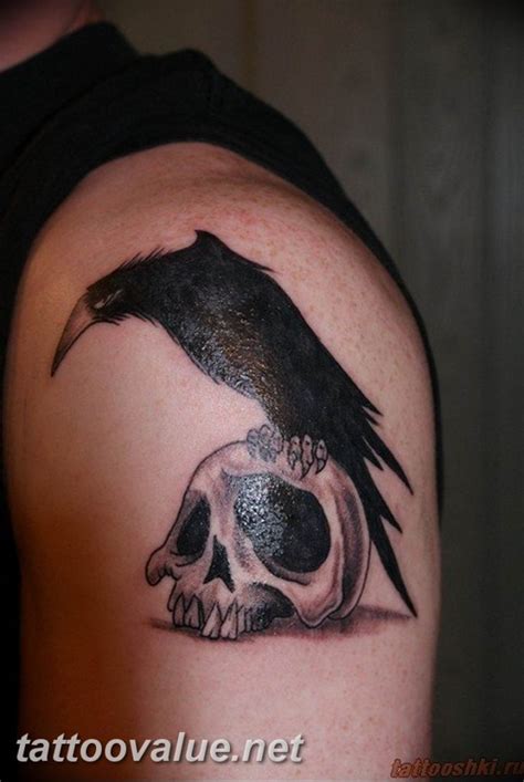Photo Tattoo Raven On The Skull 18022019 №151 Tattoo With Skull And