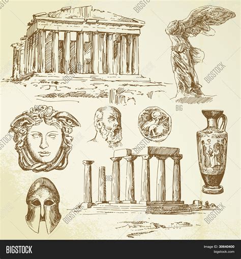 Ancient Greece Hand Drawn Set Stock Vector And Stock Photos Bigstock