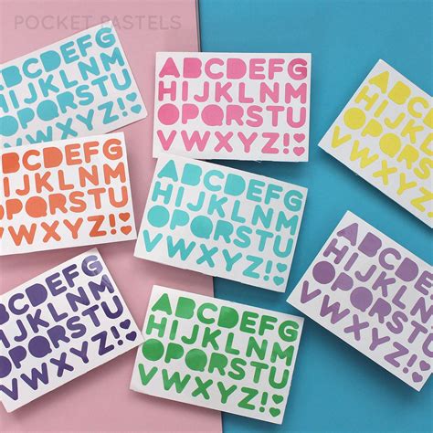Alphabet Letters Vinyl Sticker Sheets Etsy