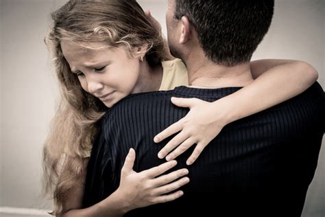 Sad Daughter Hugging Father Workingparenting