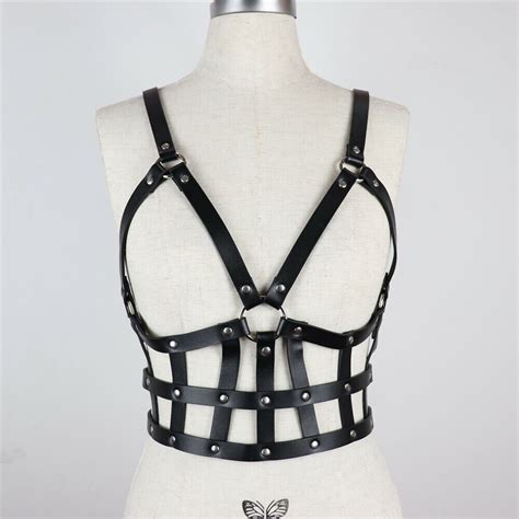 women 2pcs garter sets bdsm faux leather harness bra strap body suspenders belts ebay