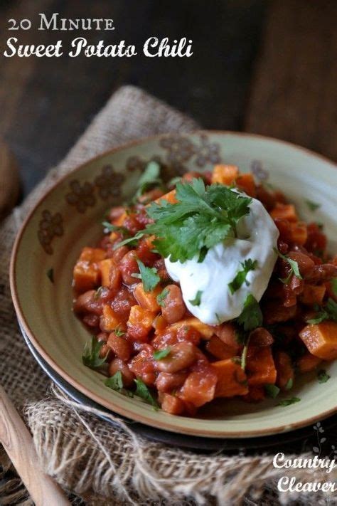 Cook, stirring, for 2 minutes. 20 Minute Sweet Potato Chili | Recipe | Recipes, Slow cooker appetizers, Sweet potato chili