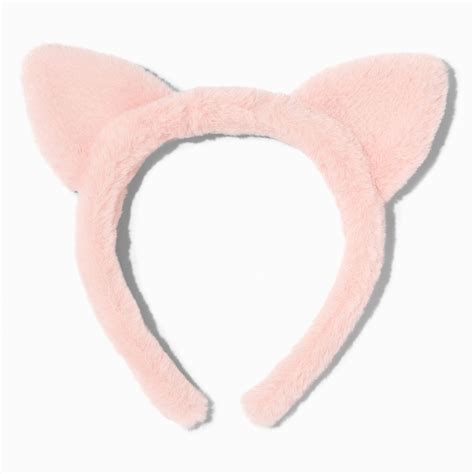 Furry Pink Cat Ears Headband Ubicaciondepersonascdmxgobmx