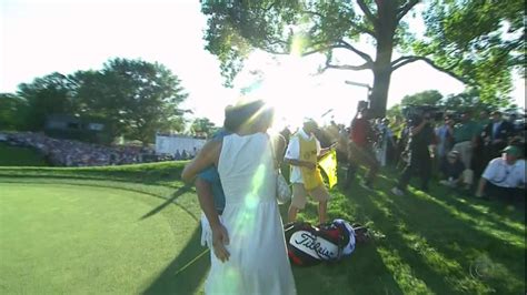 Jason Dufner Celebrates With His Wife