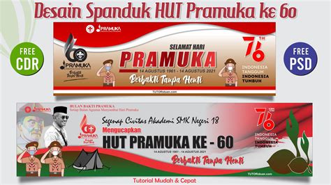 2 Spanduk Banner Hut Pramuka Ke 60 2021 Format Cdr And Psd Siap Pakai