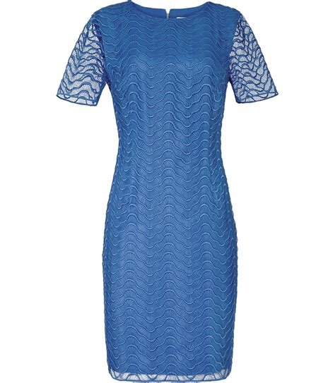 Reiss Larkies Lace Overlay Dress In Bright Blue Blue Lyst