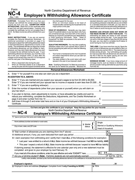 NC DoR NC4 2000 Fill out Tax Template Online US Legal Forms