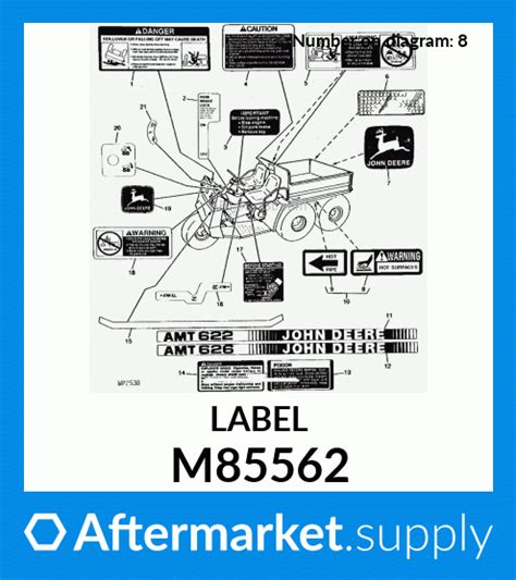 M85562 Label Fits John Deere Price 696