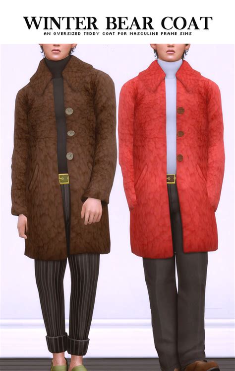 Winter Bear Coat By Nucrests Nucrests Sims 4 Clothing Sims 4 Male