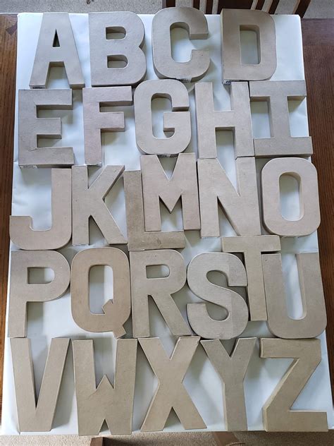 Set Of All Paper Mache Letters High A Z The Etsy