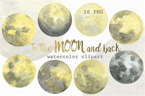 Watercolor Moon Phases