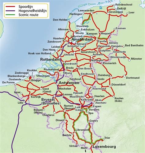 Kaart Spoorlijnen Belgie Vogels