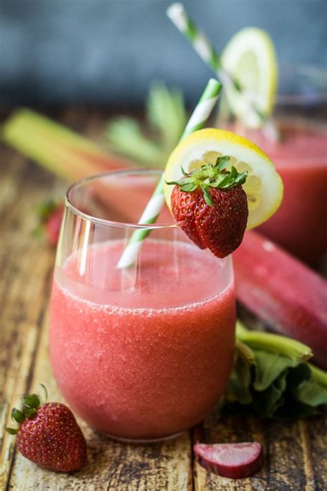 Easy Strawberry Rhubarb Daiquiris Recipe The Wanderlust Kitchen