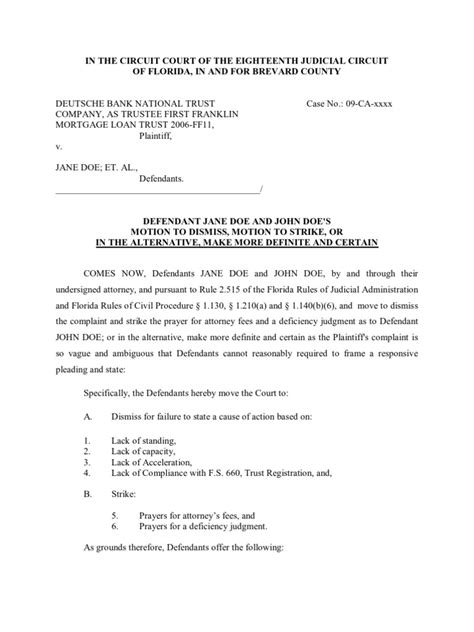 Motion To Dismiss Sample 3 Promissory Note Pleading