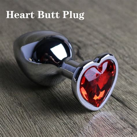 Jewelled Heart Butt Plugmetal Anal Plug Bdsm Anal Sex Toys Etsy