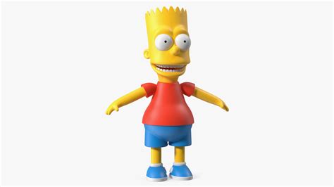 3d Bart Simpson Character Rigged Model Turbosquid 1958187