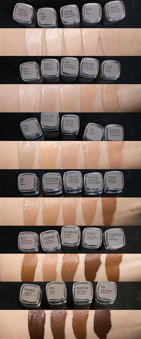 Colour Chart Loreal Age Perfect Foundation Swatches