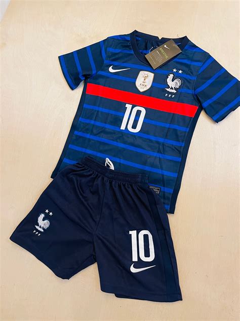 Mbappe 10 France Home Soccer Kit Jersey For Kids Youth Etsy