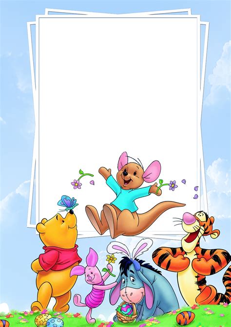 Cute Png Frame With Winnie The Pooh And Friends Disney Scrapbook