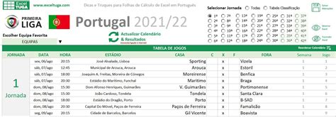 Dashboard Calendário De Jogos De Futebol Campeonato Liga Portugal 2122