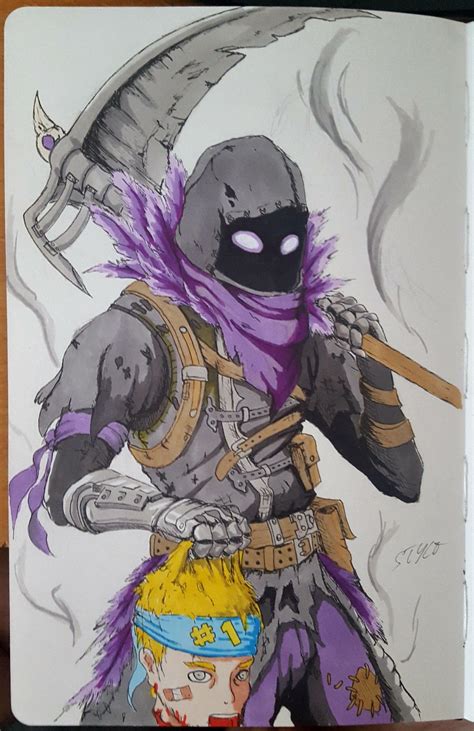 Fornite Skin Raven Drawing Dessin Corbeau Epic Game Fan Art