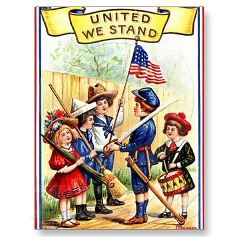 Retro Style Vintage Independence Day Post Card From 4th Of