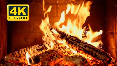 Fireplace Ambience 4k 12 Hours Relaxing Fireplace With Burning