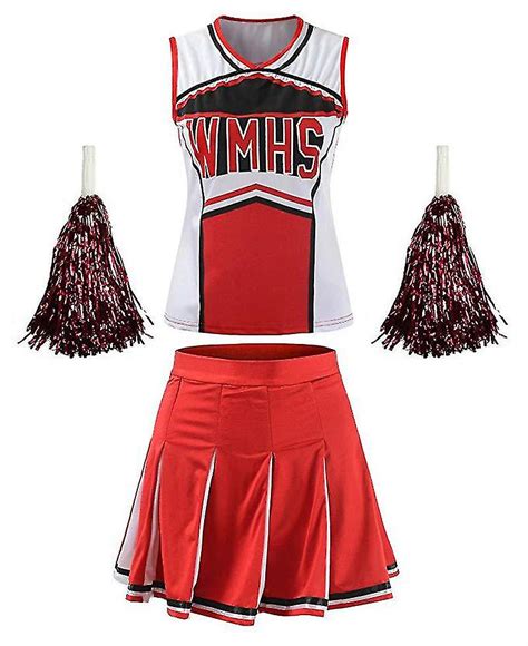 Red Blue Sexy Cheerleader Costume Halloween Cosplay Schoolgirl Uniform Set Sexy Lingerie For