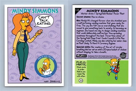 Mindy Simmons S33 The Simpsons Series Ii 1994 Skybox Trading Card