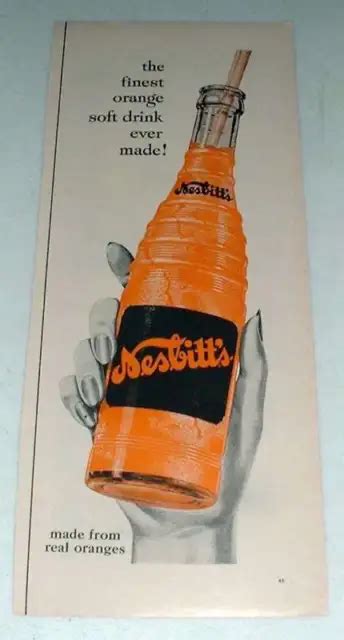 1956 nesbitt s orange soda ad finest ever made 16 99 picclick