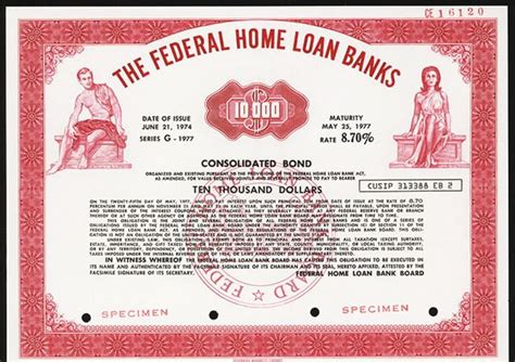 Federal Home Loan Banks 1974 Specimen Bond