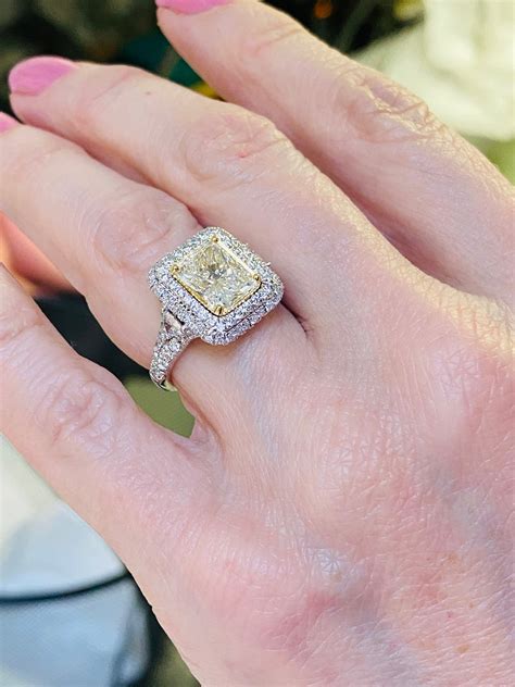 4 Carat Radiant Cut Diamond Engagement Ring Trillion Side Etsy