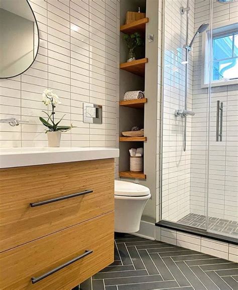 Horizontal Stacked Subway Tile Modern Bathroom Design Subway Tile
