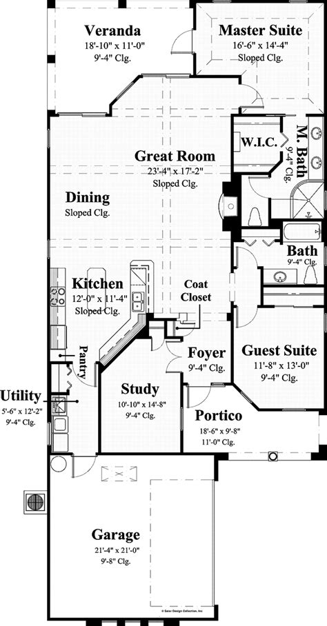 Mediterranean Style House Plan 2 Beds 2 Baths 1753 Sqft Plan 930