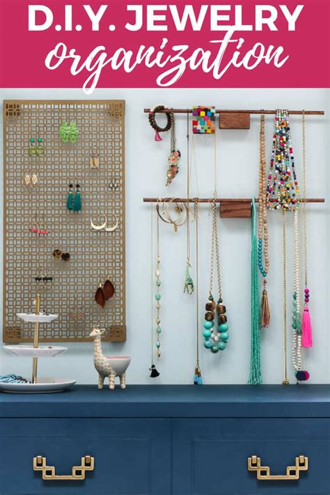 easy diy jewelry organization for necklaces earrings and bracelets
