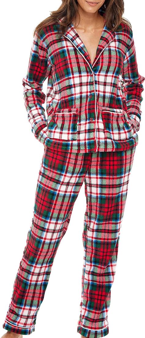 Alexander Del Rossa Women S Soft Warm Fleece Pajamas Plush Lounge Set