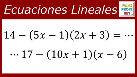 Ecuaciones Lineales Ejemplos Resueltos