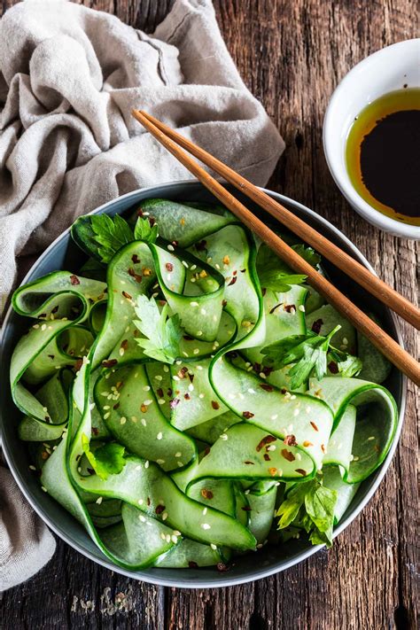 Thai Cucumber Salad With Sesame Ginger Dressing Therecipecritic