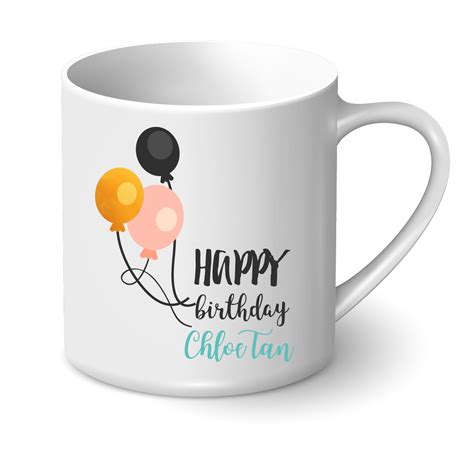 Personalised Mug Happy Birthday Balloons Ts With Love