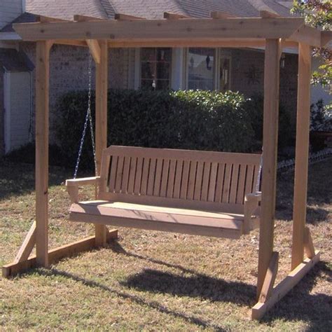 Tmp Outdoor Furniture Traditional Red Cedar Pergola Arbor Swing Set
