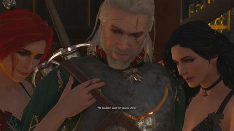 the witcher 3 wild hunt yennefer triss and geralt threesome sexy scene youtube