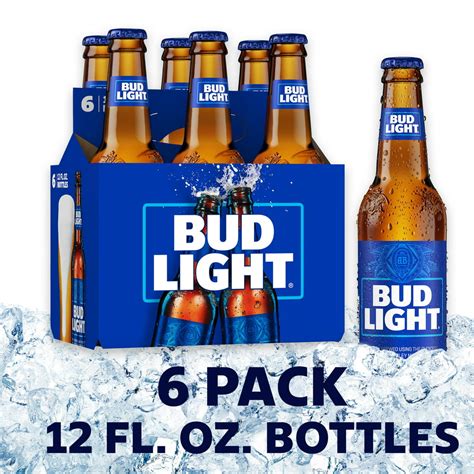 Bud Light Beer 6 Pack Beer 12 Fl Oz Bottles